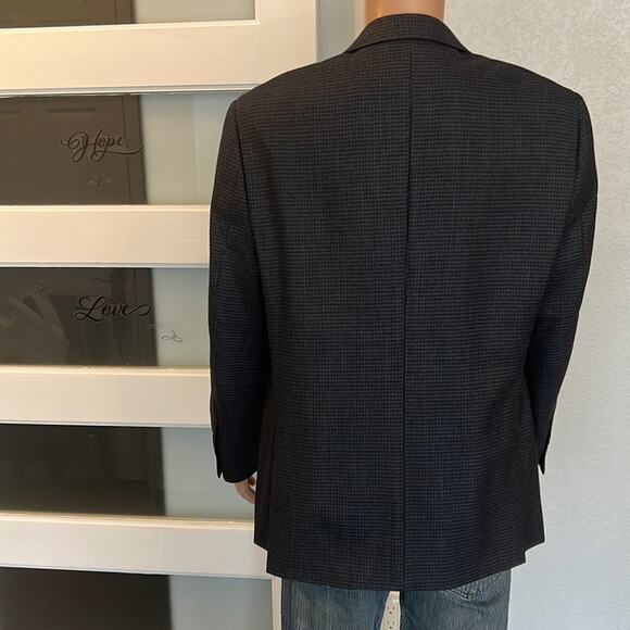 Pronto Uomo Platinum Mens Wool CLASSIC FIT CHECK TWO BUTTON WOOL SPORTCOAT- 44R - Picture 6 of 12
